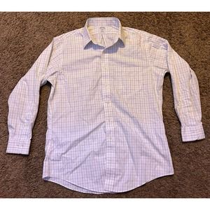 Brooks Brothers 346 Dress Shirt Blue Checkered Non-Iron Long Sleeve 16 - 2/3